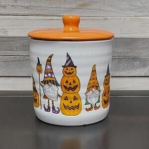 Halloween Gnome Pumpkin Canister Jar | Cobwebs & Cauldrons